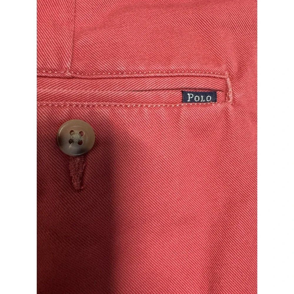 Polo Ralph Lauren Chino Shorts Mens 36 Salmon Pink Mid Rise Stretch Classic Fit